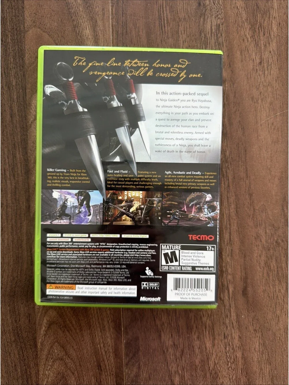 Replacement Case, Artwork & Manual Only Ninja Gaiden II Xbox 360